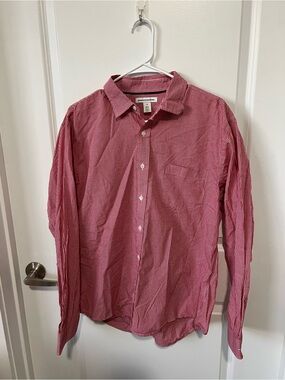 Amazon Essentials Red Micro-Check Button-Down Dress Shirt